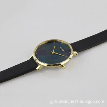 BLACK AND GOLD QUILT-EFFECT WOMEN'S WATCH